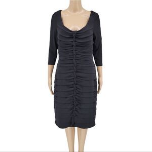 Jax Little Black Dress Pleated Layered Twist Knot Detail Women's Size 8